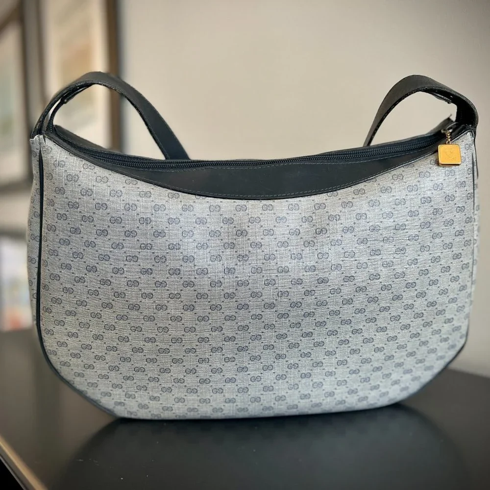 Gucci GG Vintage Hobo in Micro Monogram Canvas Navy/Gray - Picture 2 of 13